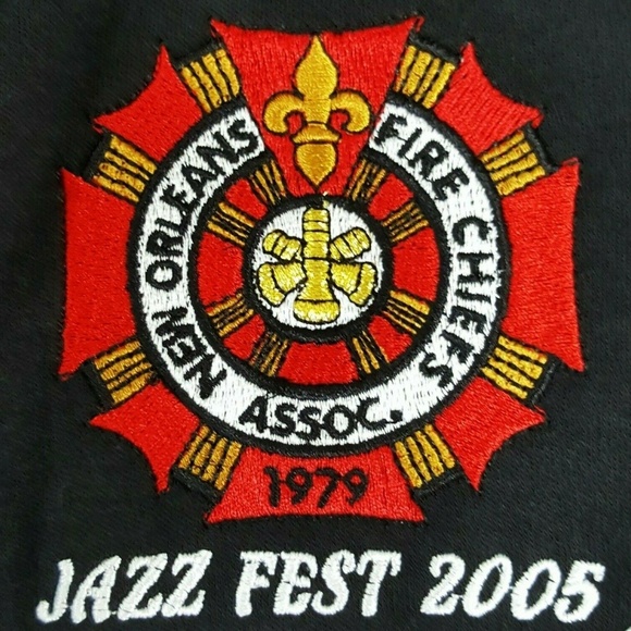 Nos Vtg 2005 NOLA Jazz Fest Fire Chief Sleeveless Polo Shirt Henley Top Womens M - Picture 2 of 7